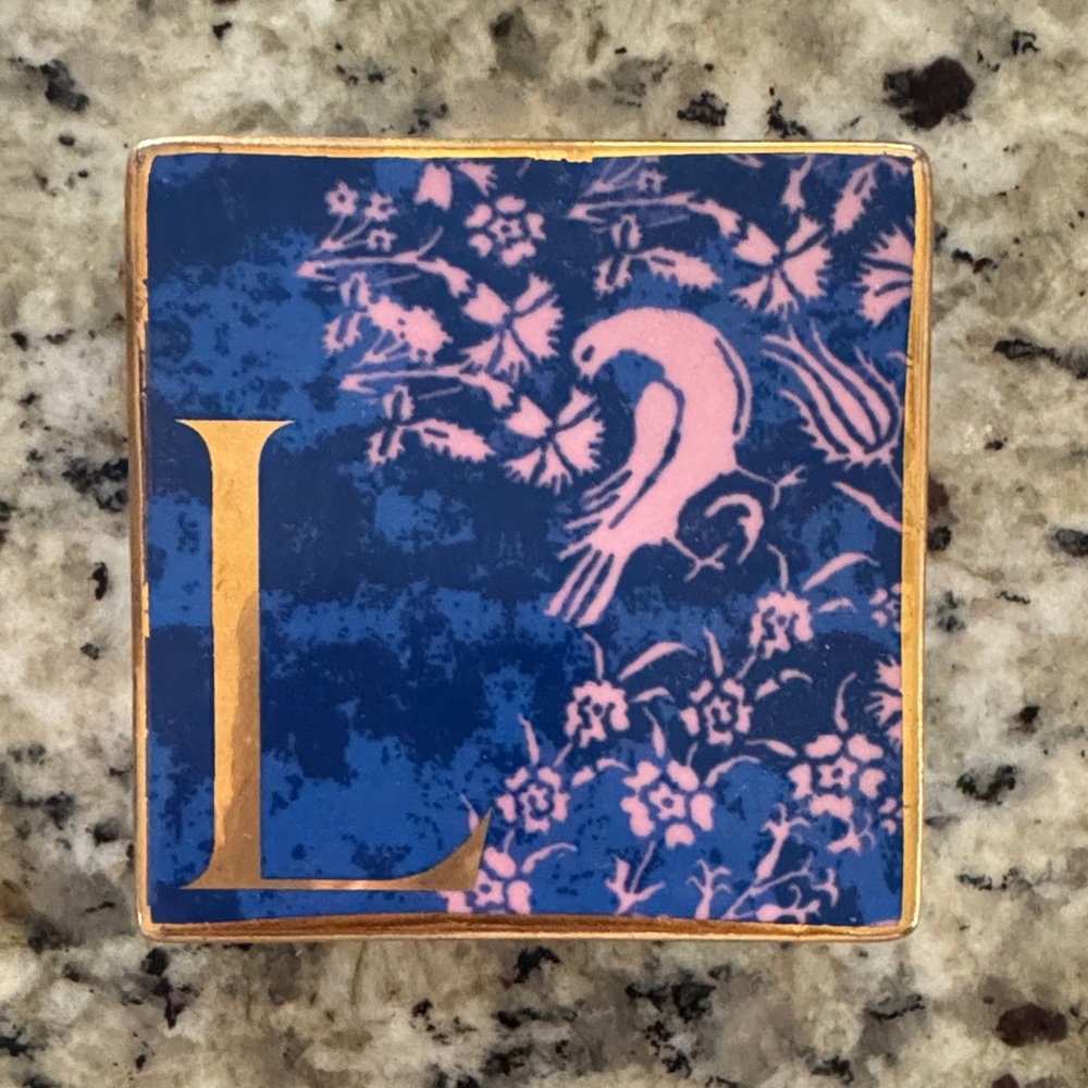 Anthropologie White Ceramic Tile jewlery box